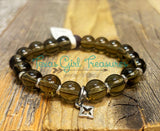 Smokey Quartz stretch diffuser bracelets