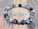 Tourmalinated Quartz stretch diffuser bracelet