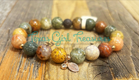 Ocean Jasper stretch diffuser bracelet