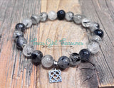 Tourmalinated Quartz stretch diffuser bracelet