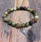 African Green Opal stretch diffuser bracelets