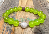 Jade stretch diffuser bracelet - Lime Green