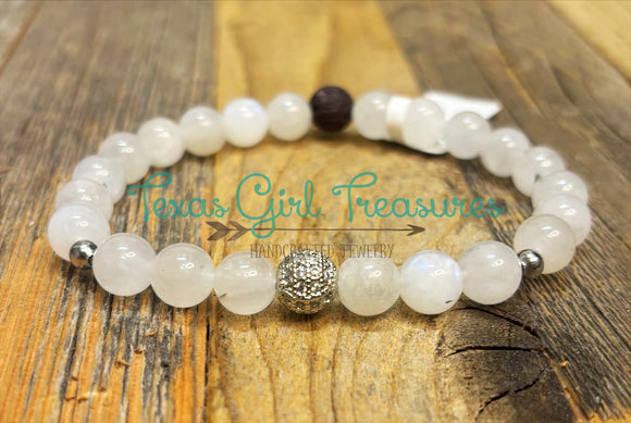 Moonstone stretch diffuser bracelets