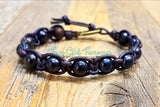 White Freshwater and Tahitian Pearls and leather bracelets