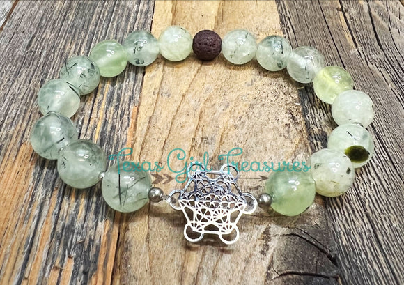 Prehnite stretch diffuser stretch bracelet