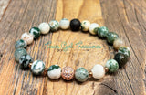 Agate stretch diffuser bracelets - Moss