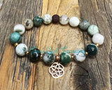 Agate stretch diffuser bracelets - Moss