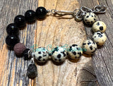 Jaspers - Adjustable diffuser bracelet with assorted gemstones