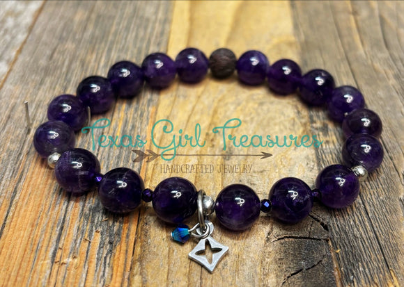 Amethyst stretch diffuser bracelets