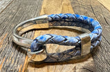 Leather Cuff bracelets - Light Blue Leather