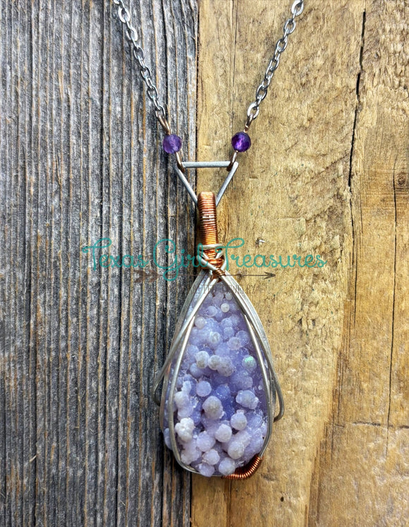 Agate Diffuser necklace - Grape
