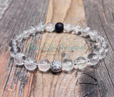Clear Quartz stretch diffuser bracelets