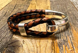 Leather Cuff bracelets - Brown & Black Leather