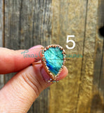 Labradorite Electroformed rings