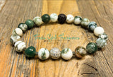 Agate stretch diffuser bracelets - Moss