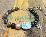 Labradorite - Adjustable diffuser bracelet with assorted gemstones