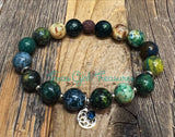 Chrysocolla stretch diffuser bracelets