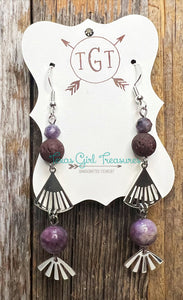 Lepidolite Diffuser Earrings