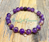 Amethyst stretch diffuser bracelets