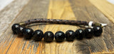 Beaded & leather bracelet