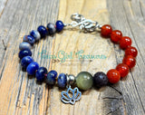 Sodalite- Adjustable diffuser bracelet with assorted gemstones