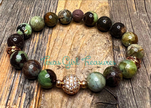 African Green Opal stretch diffuser bracelets