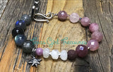 Quartz - Adjustable diffuser bracelet with assorted gemstones