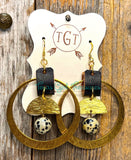 Leather accented Diffuser Earrings