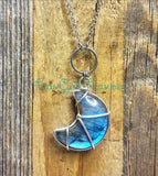 Crescent moon necklaces - Labradorite