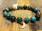 Chrysocolla stretch diffuser bracelets