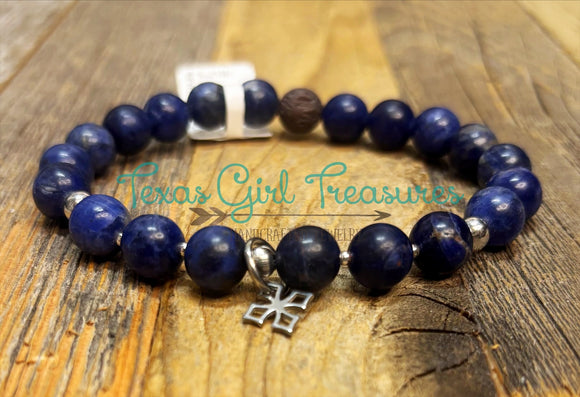 Sodalite stretch diffuser bracelets