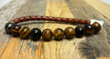 Beaded & leather bracelet