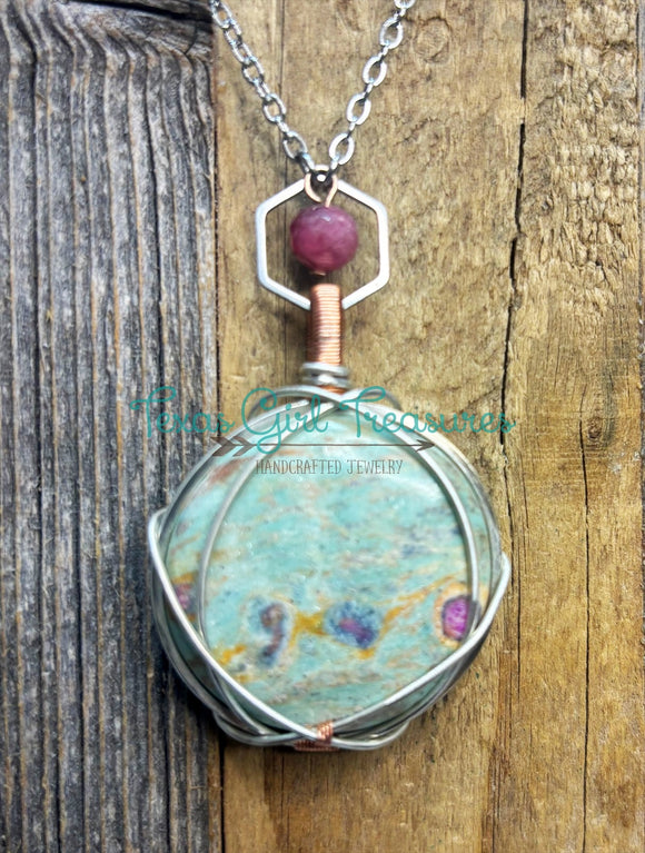 Ruby Zoisite diffuser necklace