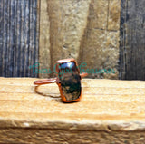 Moss Agate Electroformed Rings