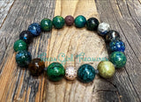 Chrysocolla stretch diffuser bracelets