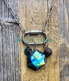 Labradorite Hexagon Diffuser Necklaces