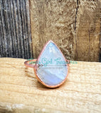 Moonstone electroformed rings