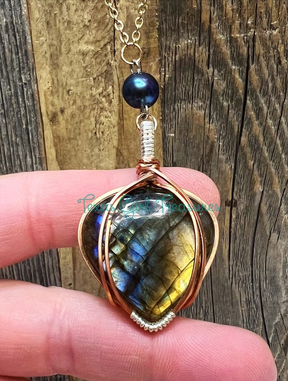 Labradorite Point Diffuser necklaces