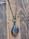 Labradorite Teardrop diffuser necklaces