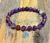 Amethyst stretch diffuser bracelets