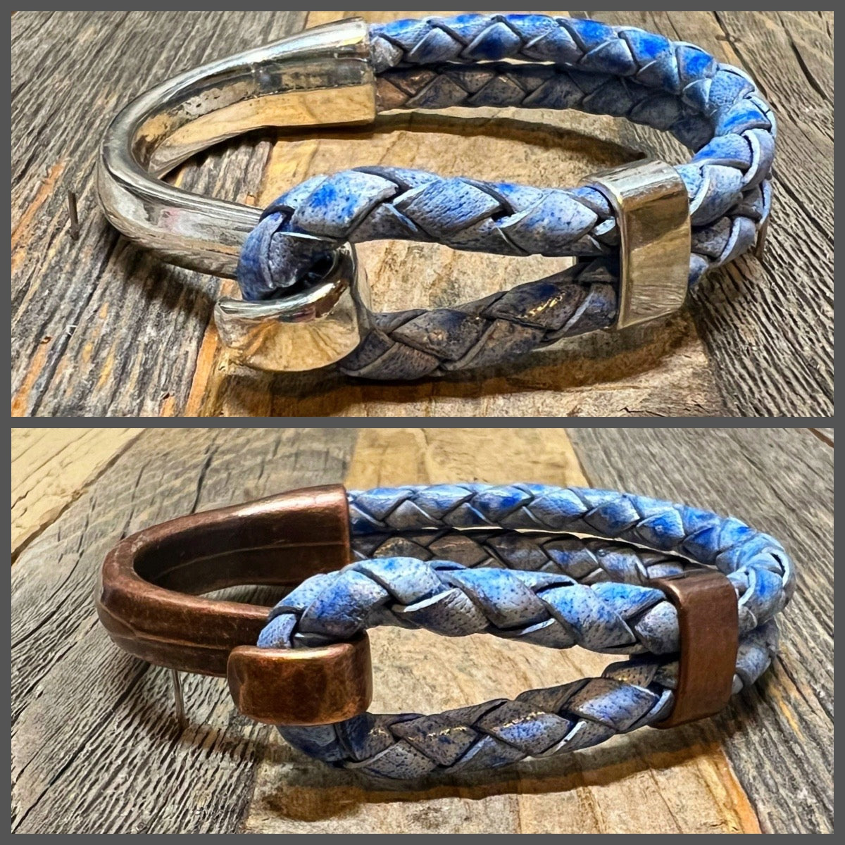 Light Blue Leather Bracelet