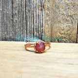 Strawberry Quartz Electroformed rings