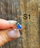 Labradorite Star and Moon rings