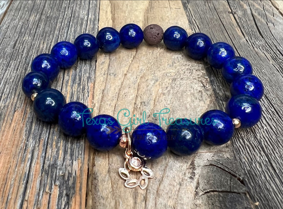 Lapis stretch diffuser bracelet