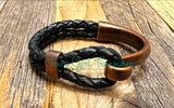 Leather Cuff bracelets - Deep Marine Green Leather