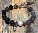 Labradorite - Adjustable diffuser bracelet with assorted gemstones