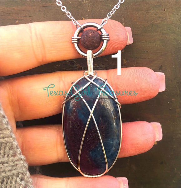 Ruby Kyanite diffuser necklace