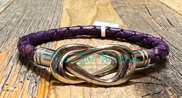 Magnetic Knot leather bracelet - Pick your leather