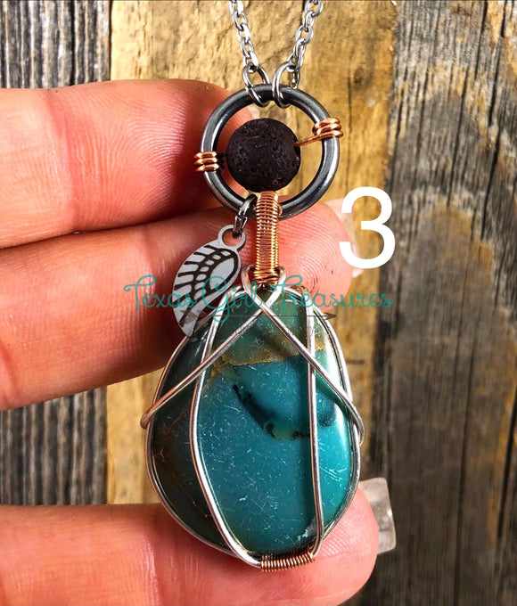 Variscite diffuser necklace