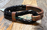 Leather Cuff bracelets - Black Leather